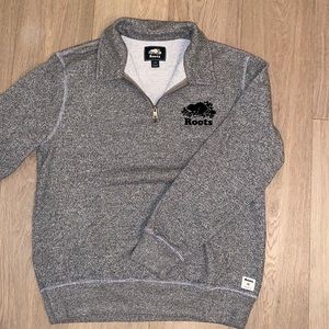 Roots grey quarter zip sweater